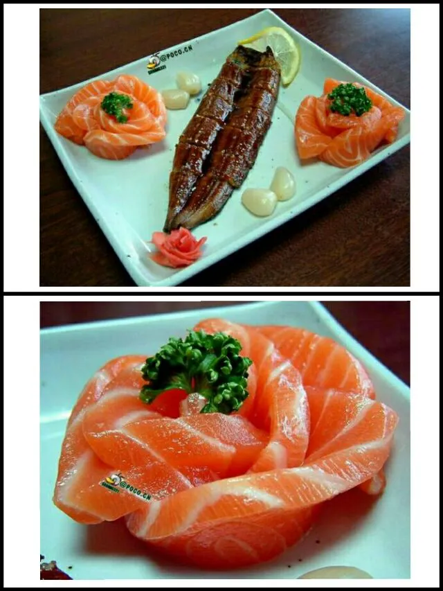 grilled eel/salmon sashimi|steven z.y.さん