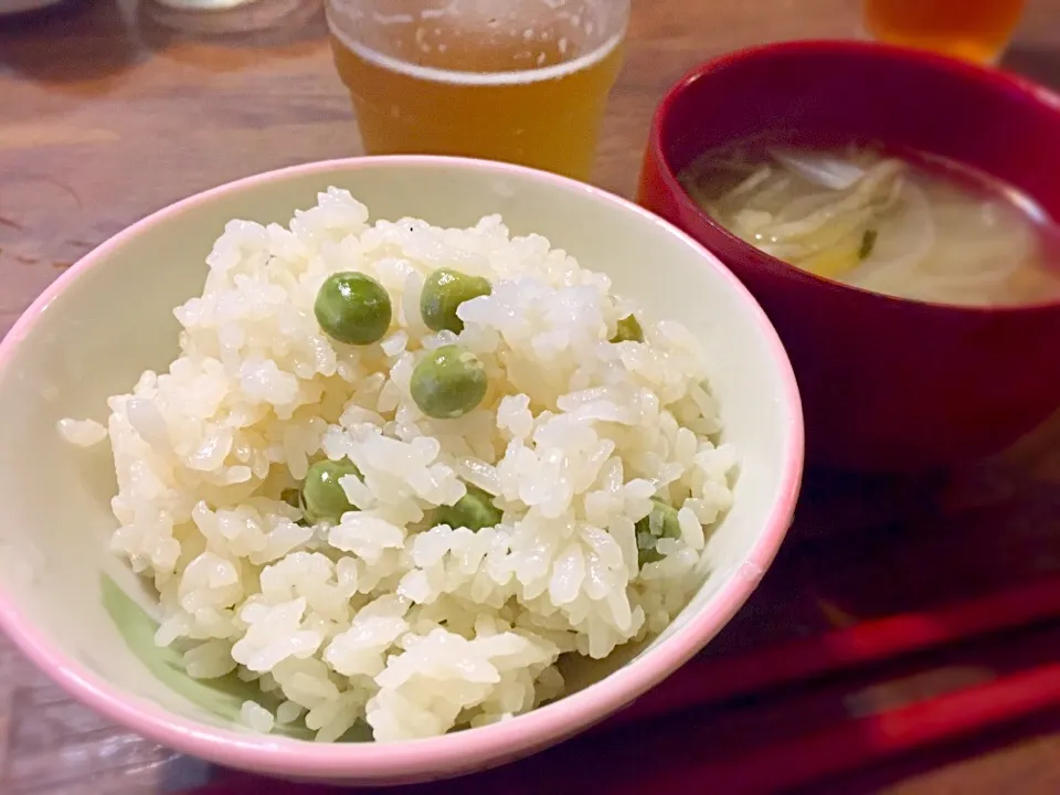 炊きたての豆ごはん❤️|パオパオあつこさん