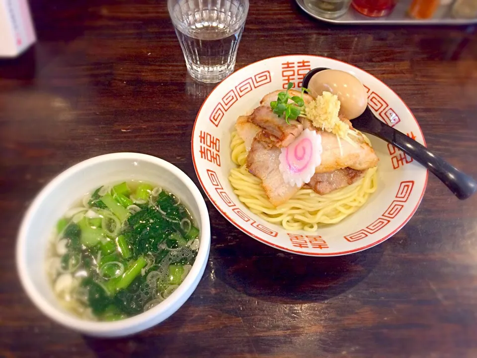 Snapdishの料理写真:【肉の日限定】塩生姜肉つけ麺＋味玉|morimi32さん