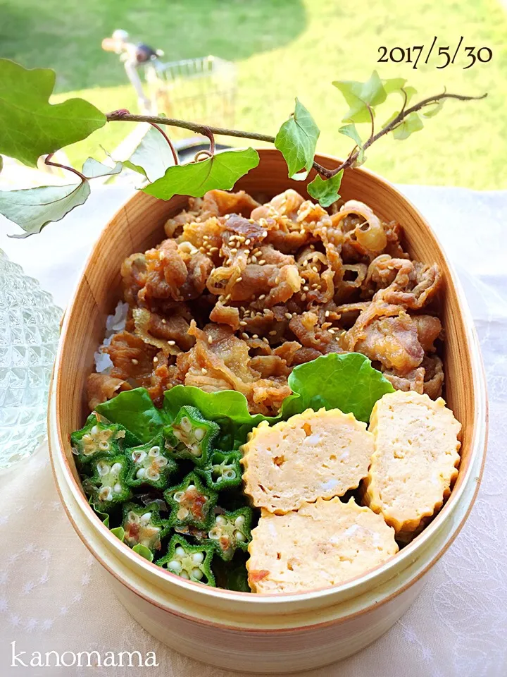 息子くん弁当♪豚肉甘辛丼〜|ゆきさん