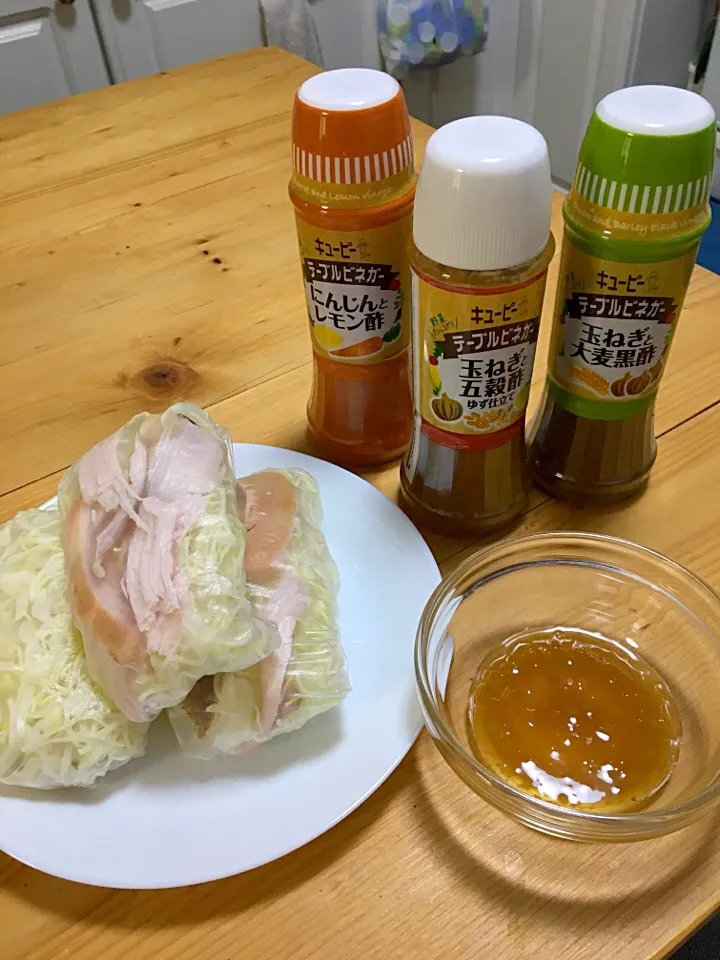 テーブルビネガー on サラダ生春巻|鮎さん