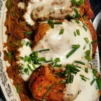 Snapdishの料理写真:Grilled Chicken over bed of Butternut Squash Pasta with sour cream! #homemade|CoCoさん