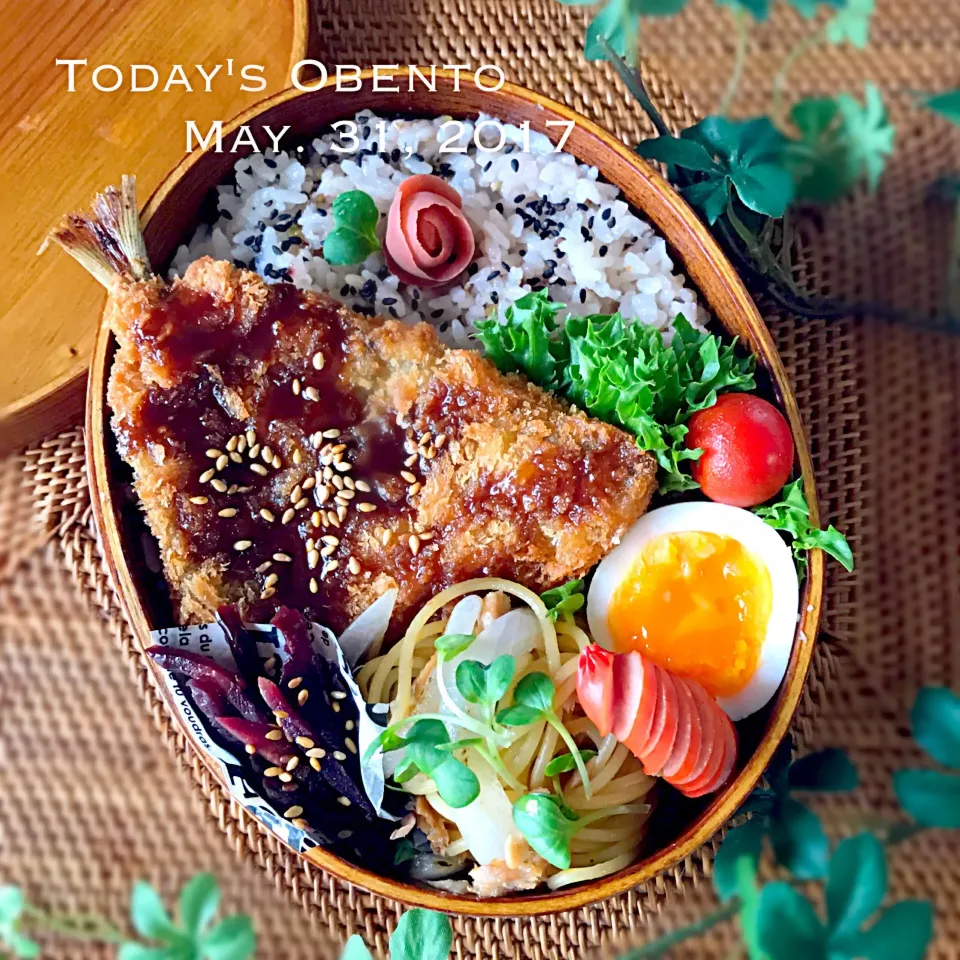 高校生息子弁当〜アジフライ弁当🐟|まぁちゃんさん