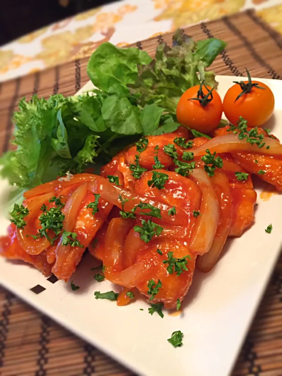 ともちゃんの鶏胸肉のピリ辛ケチャップ炒め♪
メッチャ美味かった〜〜٩(๛ơ ﻌơ)۶♥|チョッパー＆ホヌさん