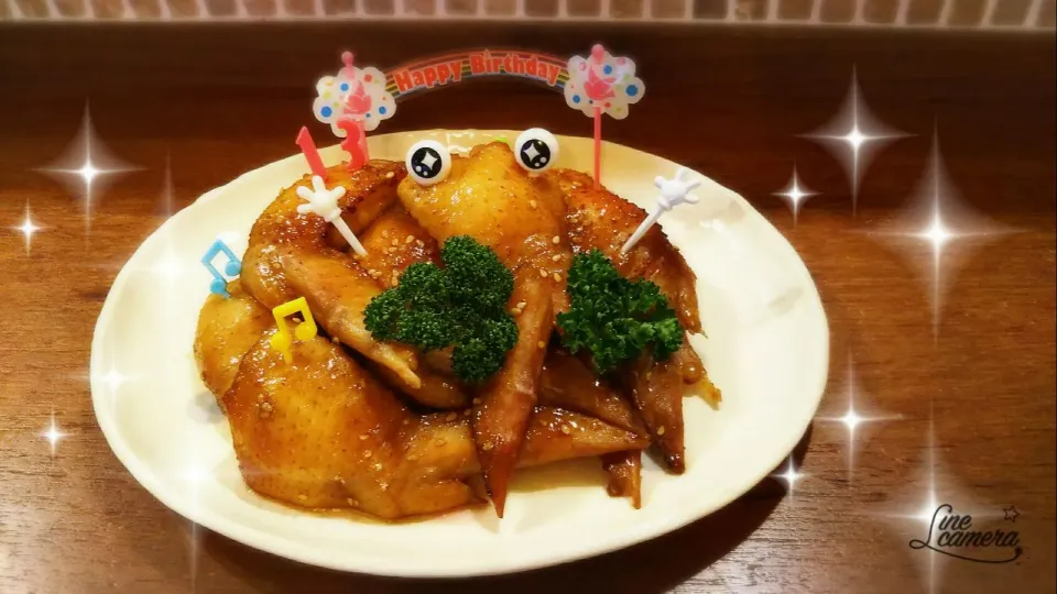 Snapdishの料理写真:ボンたれヤッホーでお祝い🎁🎂💕|きみちさん