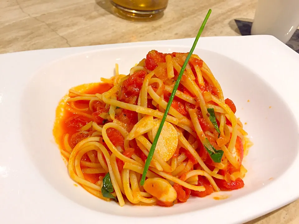 Linguine with lobster tail in white wine & tomato|Sky Blueさん