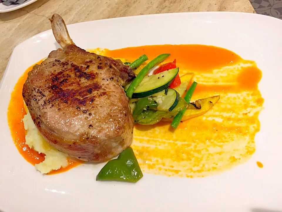 Roasted pork cutlet with pimento sauce|Sky Blueさん