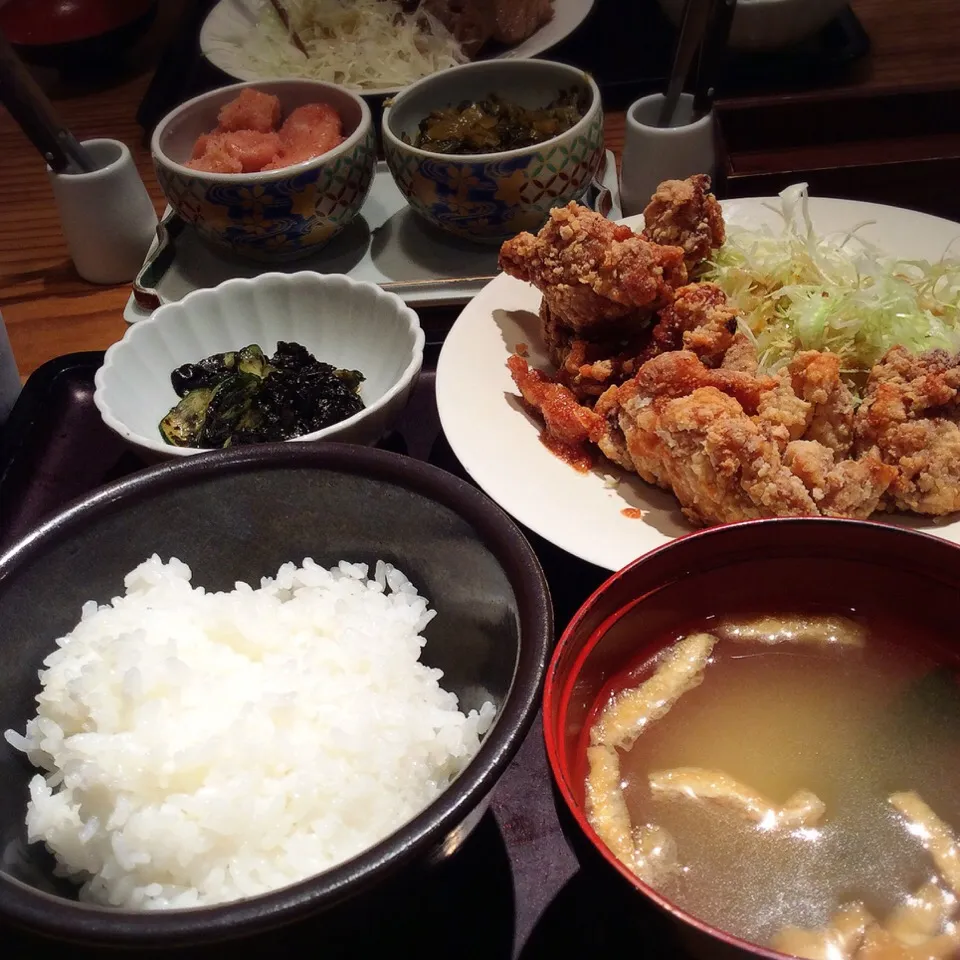 鶏の唐揚げ明太風味定食ランチ 2017.5.31|キラ姫さん