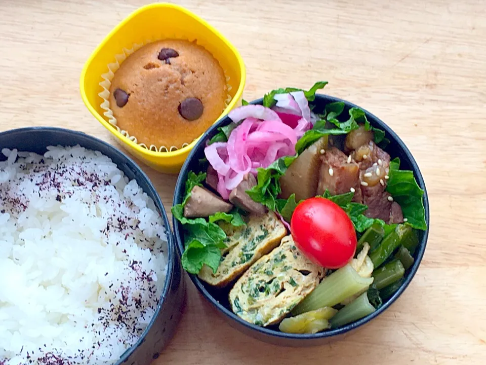 豚バラ軟骨と大根、蒟蒻の角煮風 弁当|弁当 備忘録さん