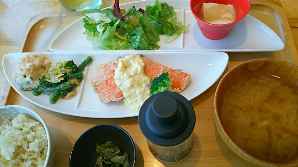 Lunch🍴 おぼんdeごはん in Yokohama 鮭  ランチ|まめさん