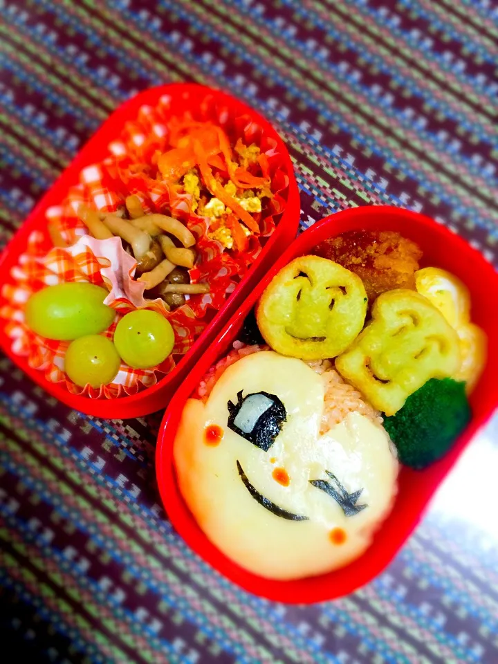 Snapdishの料理写真:#娘弁当 #3歳
#ドキンちゃんの鼻、蓋したら消える悲しい現実|cocoaさん