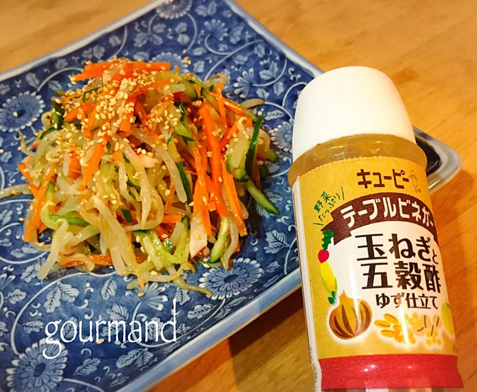 いつもの もやしの中華風サラダ🥗をデーブルドレッシングで♪|プーティさん