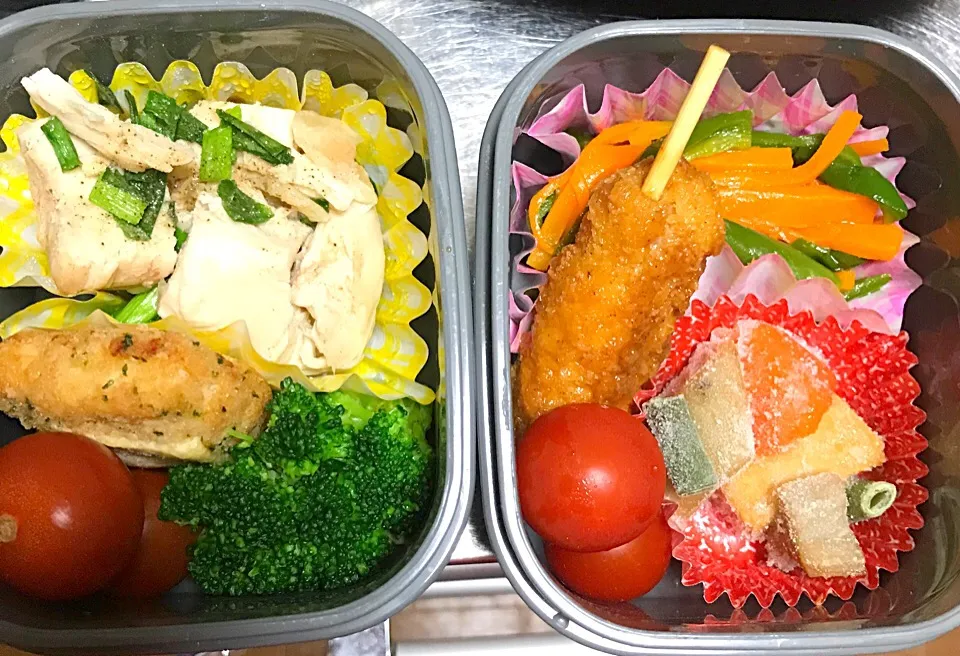 Snapdishの料理写真:鶏ムネの余熱で茹でたやつ！弁当|なおさん