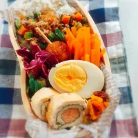 Snapdishの料理写真:◇今日のお弁当◇
#お弁当 #手作り弁当 #家族弁当 なんか全体的に#オレンジ|sa12aiさん