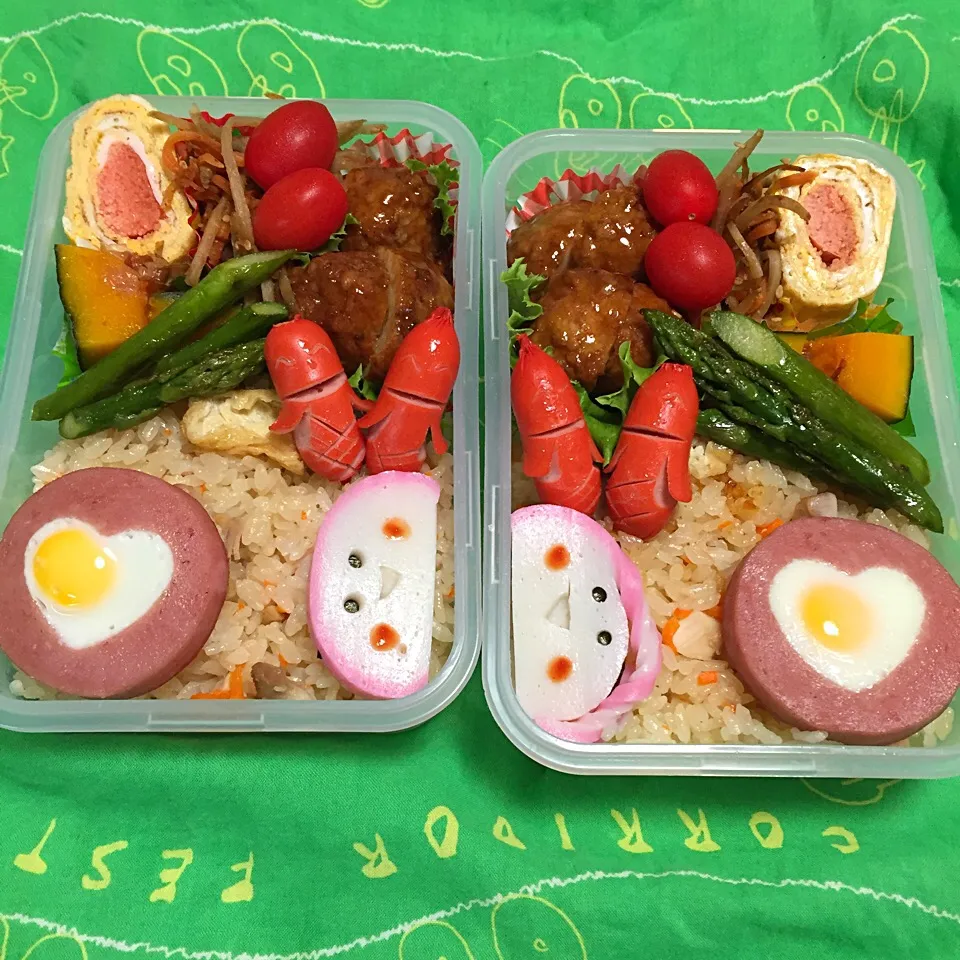 Snapdishの料理写真:2017年6月3日 ハハ＆オレ弁当♪|クッキングおやぢさん