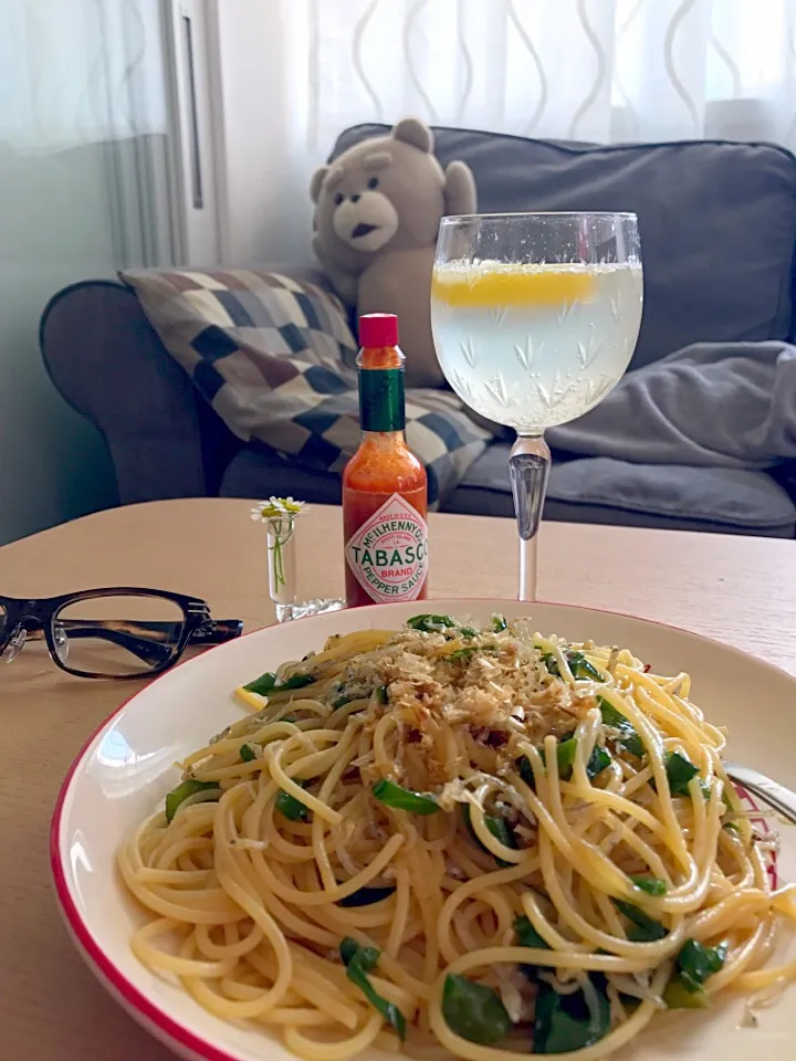 ピーマンとじゃこの和風醤油パスタ🍝|なちゃんさん