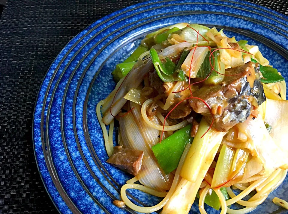 鯖缶とネギとキノコの和風パスタ

鯖味噌煮缶を汁ごと加えて、仕上げにお醤油で味を整えました。
簡単で失敗なしのお手軽パスタです。|Naoko Miyataさん