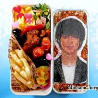 2017年人気俳優ランキング8位『窪田正孝』弁当
 #オブラートアート
 #似顔絵弁当