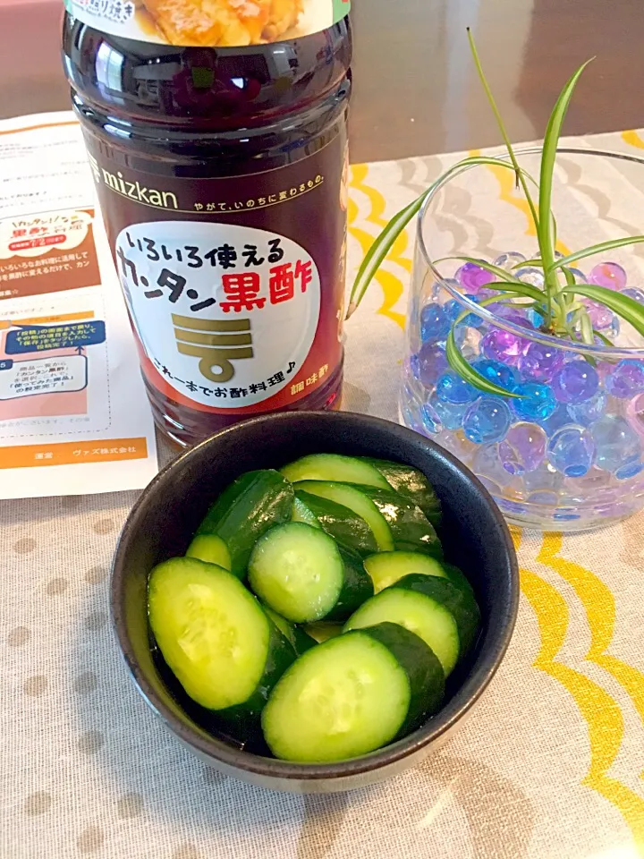 カンタン黒酢で採れたてキュウリ浅漬風|るるうささん