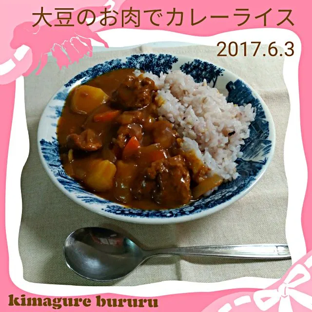 2017年6月3日～大豆のお肉でカレーライス|気まぐれぶるるさん