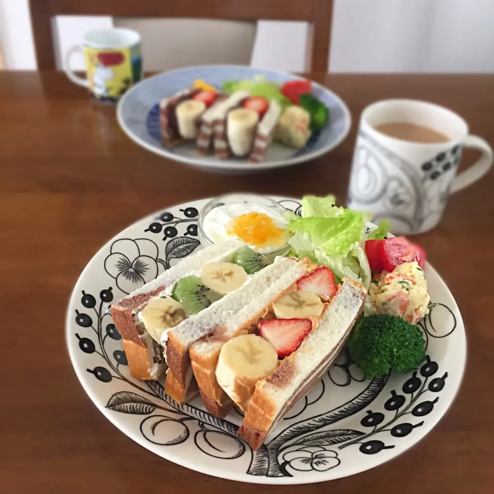 #フルーツサンド #おうちカフェ #おうちごはん #朝ごはんプレート #|ゆかりさん