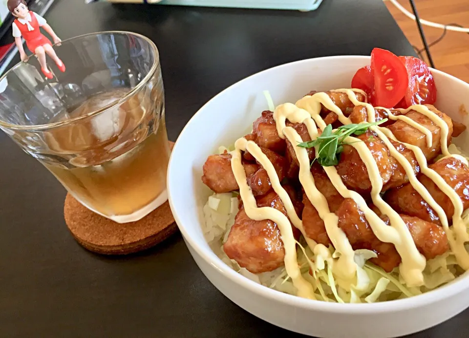 #照り焼きチキン丼
#コップのフチ子|えりなさん