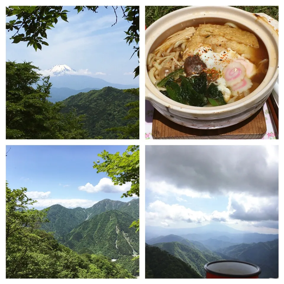 Snapdishの料理写真:鍋焼きうどんとコーヒー⛰|もっちさん