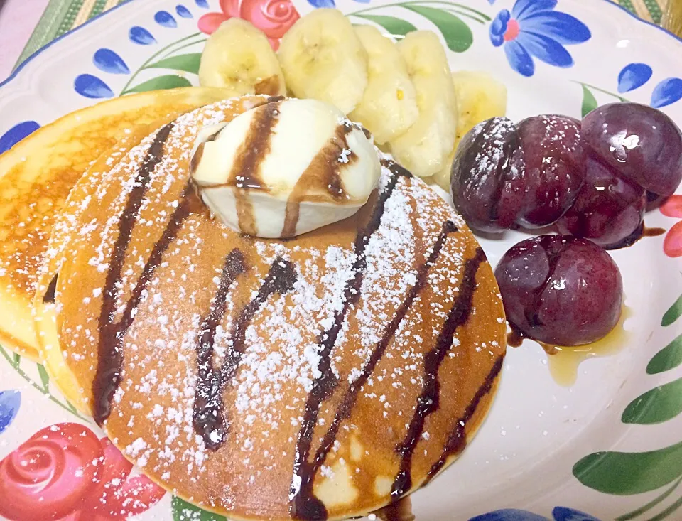 グルテンフリー、米粉のパンケーキ🥞作りました〜😙旦那には内緒で食べてもらいました😁気がつかなかったどころか美味しいと喜んでました。|ナタママさん