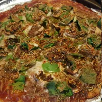 #homemade BBQ Bell pepper,  and onion with Spinach Pizza|CoCoさん