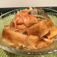 鯖の竜田揚げ・黒酢で玉ねぎマリネ和えて|keikoさん