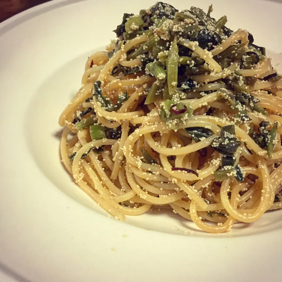 Snapdishの料理写真:高菜明太パスタ🍝 #パスタ #高菜明太パスタ|はーさん