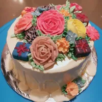 Snapdishの料理写真:Flowery Birthday Cake 🎂