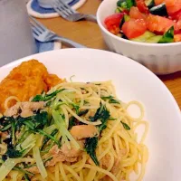 水菜とツナの和風パスタ|Uccoさん