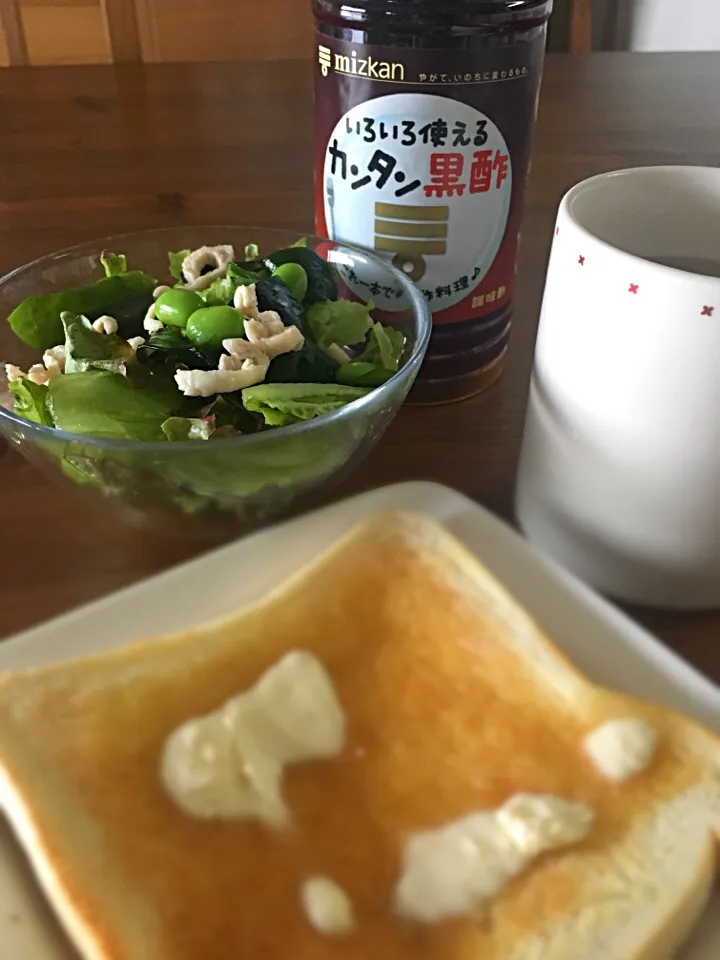 6/6の朝食 カンタン黒酢でサラダ|yoneさん