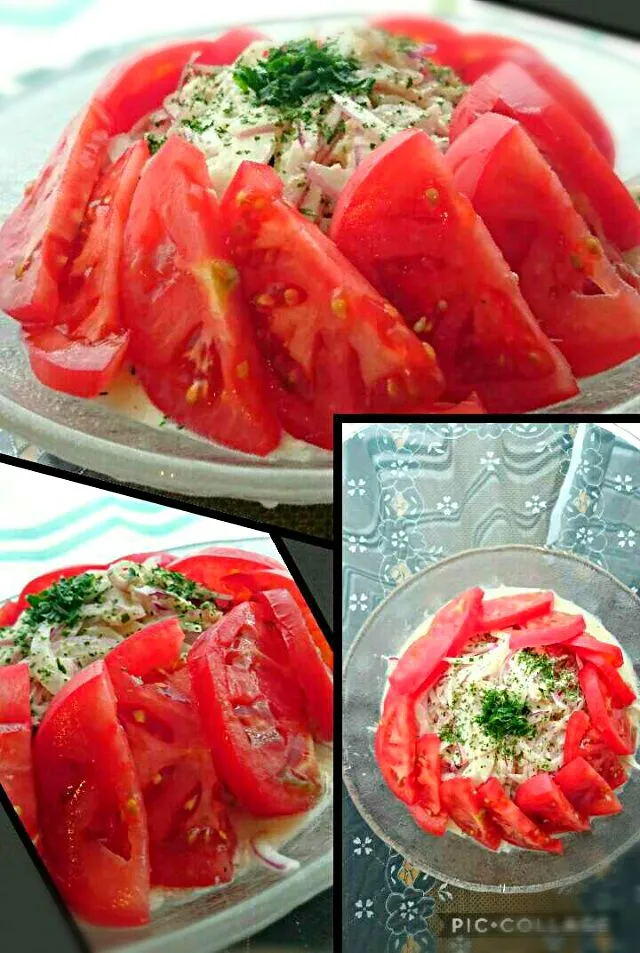 赤新玉ねぎのトマトオリーブサラダ🍅|kimi=kimi🌼Kitchenさん