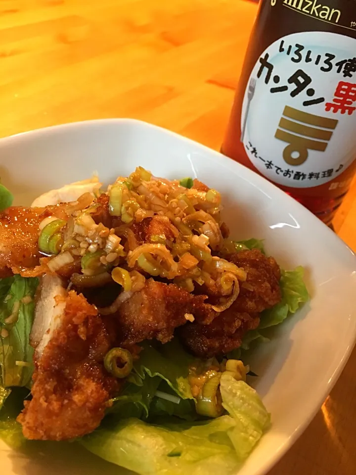 カンタン黒酢で油淋鶏😋|バンビさん