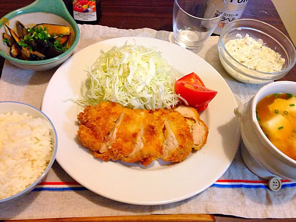 チーズ🧀チキンカツ定食|ゴンさん