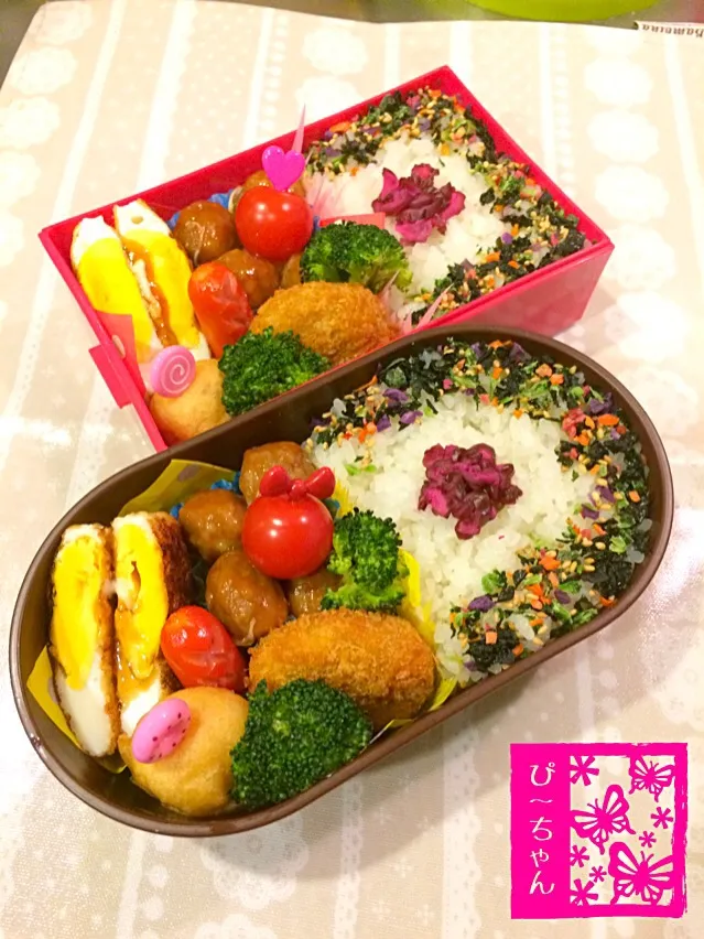 Snapdishの料理写真:姉妹☆高校生弁当😊354日目と33日目|☆ぴ〜ちゃん☆さん