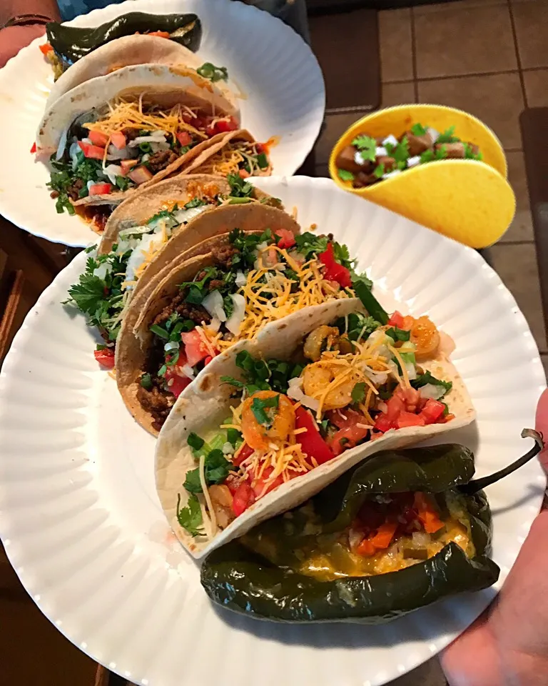 Chorizo shrimp and turkey tacos🌮|Tawanjaさん