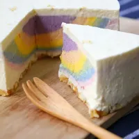 Snapdishの料理写真:🌈天然Rainbow生乳酪❤️  #natrual#healthy#cheesecake#colorful#summer#雪藏|coco～delicious❤️さん