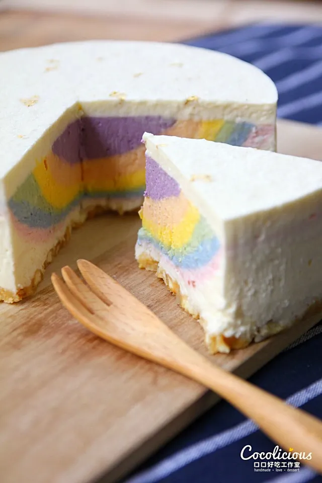 🌈天然Rainbow生乳酪❤️  #natrual#healthy#cheesecake#colorful#summer#雪藏|coco～delicious❤️さん