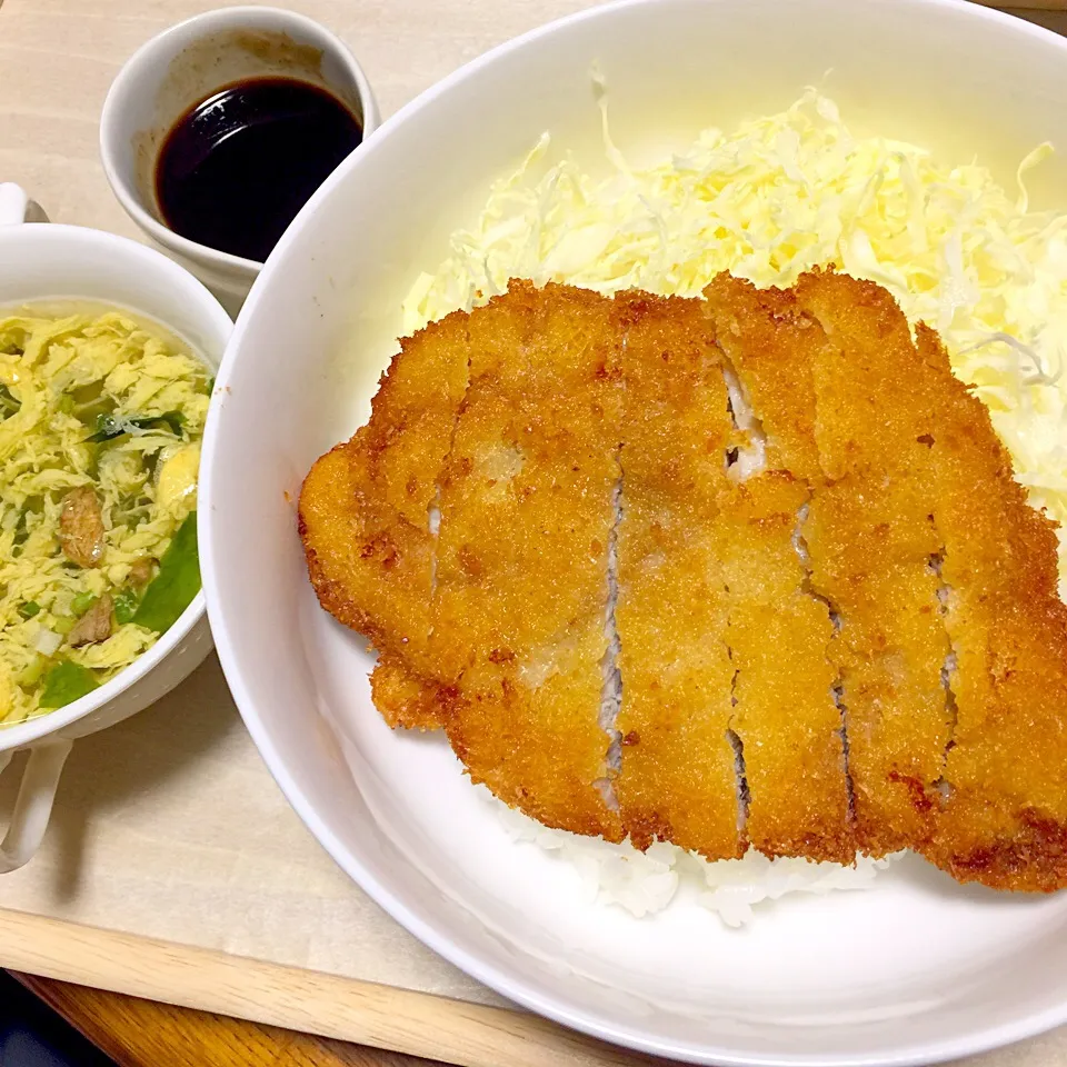 ソースかつ丼|もこうさぎさん