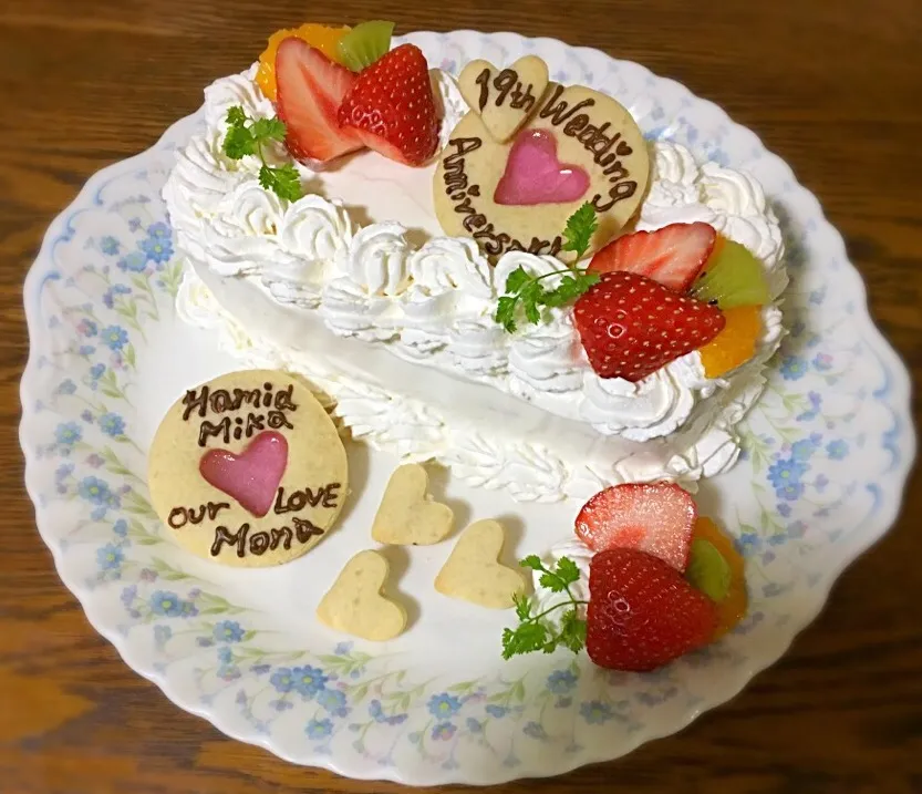 結婚記念日てづくりケーキ❤️|mikaさん