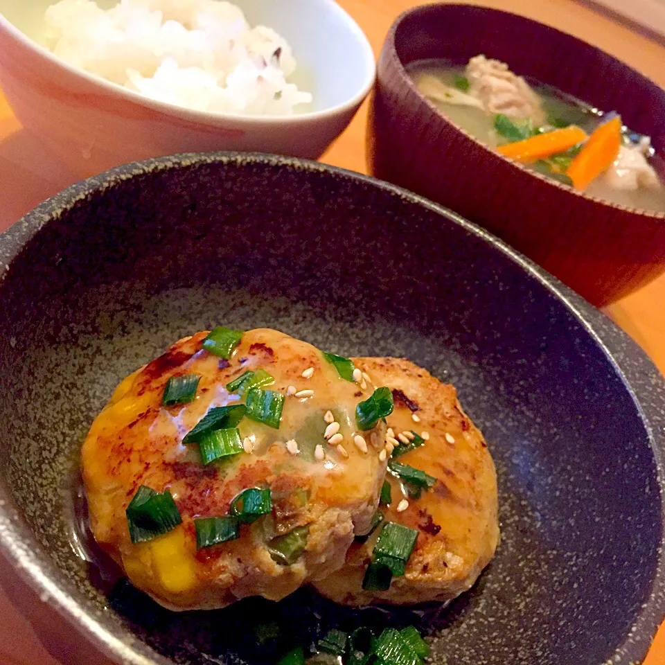 あんかけ豆腐ハンバーグ、豚汁|harukaさん