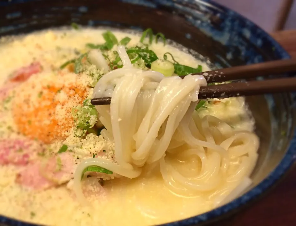 出汁カルボナーラそうめん3|半田手延べそうめんの店 阿波や壱兆さん