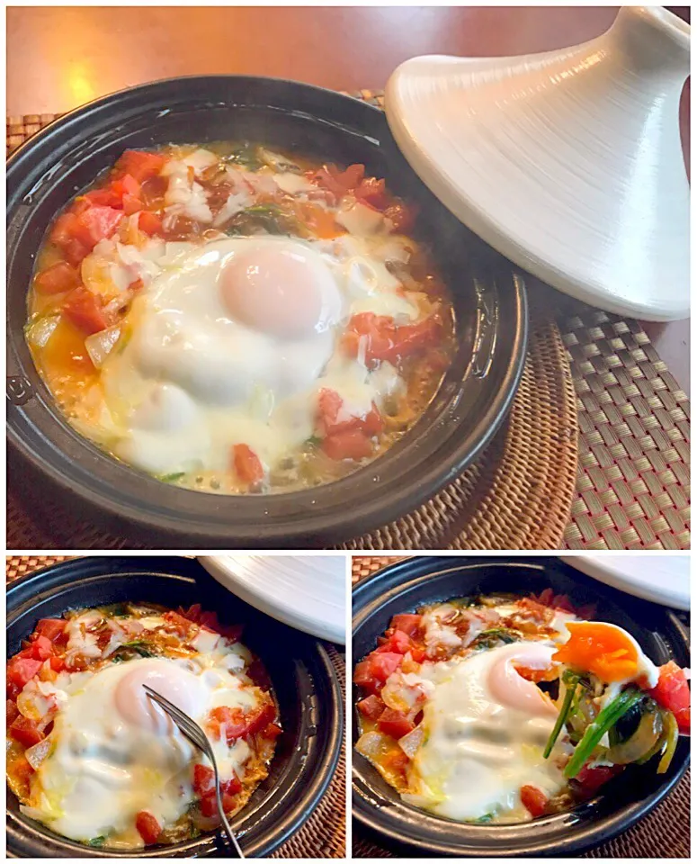 Snapdishの料理写真:Ispanakli Yumurta🍳ｳｽﾊﾟﾅｯｸﾙ･ ﾕﾙﾑﾀ  Egg w/Spinach🌿ほうれん草の巣ごもり卵|🌈Ami🍻さん