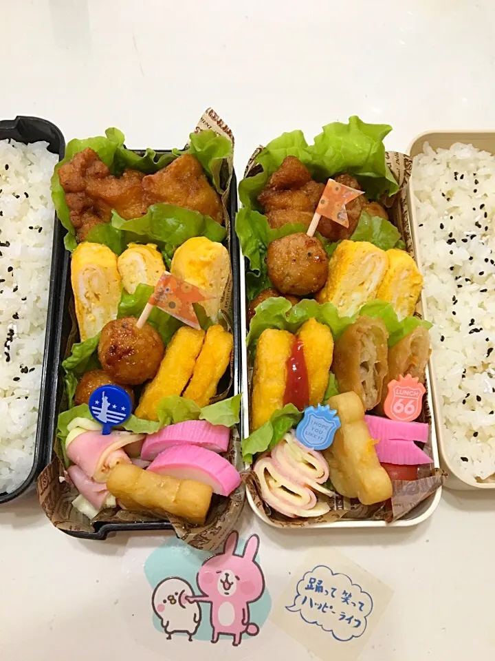 息子弁当@376.
娘弁当@33.|もりさん