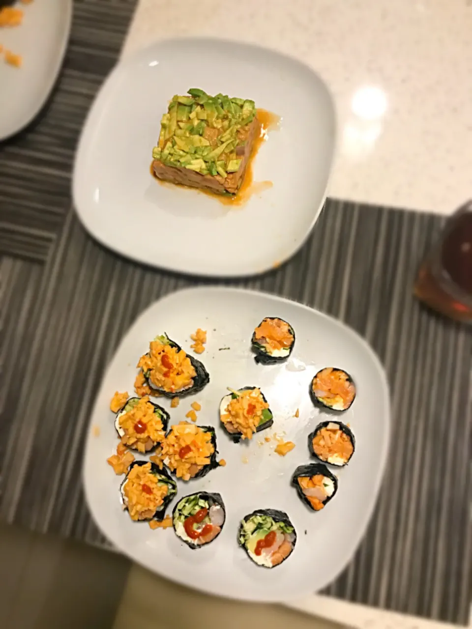 Salmon tartare and no rice sushi|Joacoさん