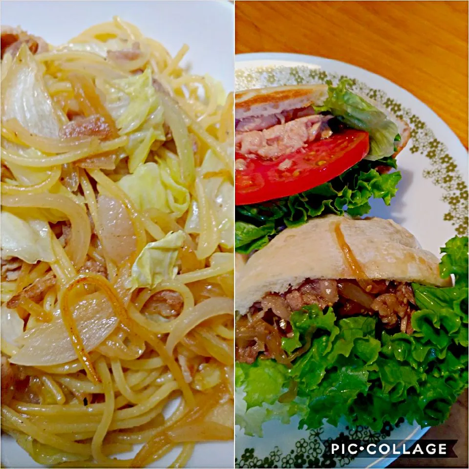 男子高校生も満足！！
ガッツリ豚肉和風パスタ&ボリューム満点ピタサンド(o^^o)|ナナオさん