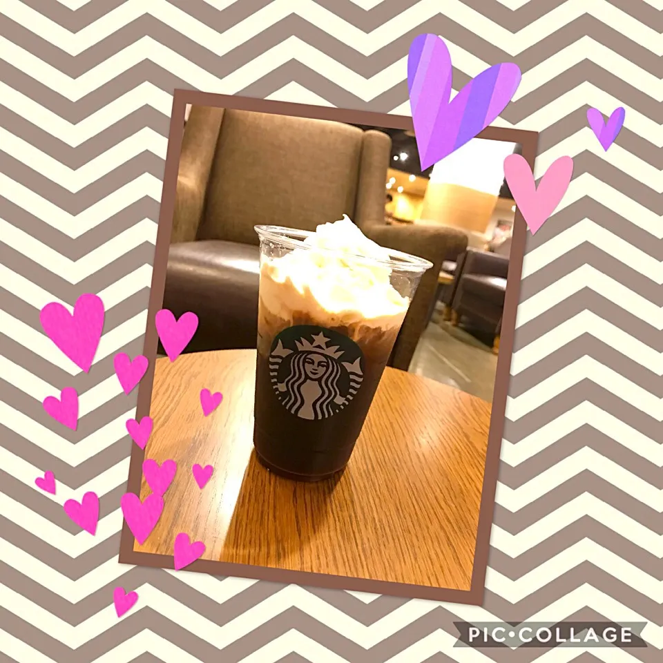 Cold Brew Coffee with Hazelnuts Flavoured Syrup & Whipped Cream #starbucks #starbuckscoffee #piccollage|ModischStudioさん